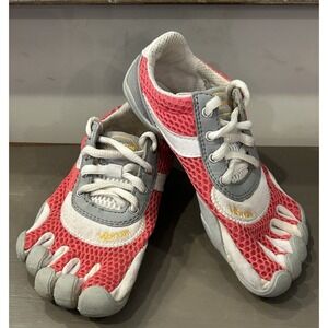 Vibram Five Finger Minimalist Hot Pink And Gray Kids Shoes Size JR30‎